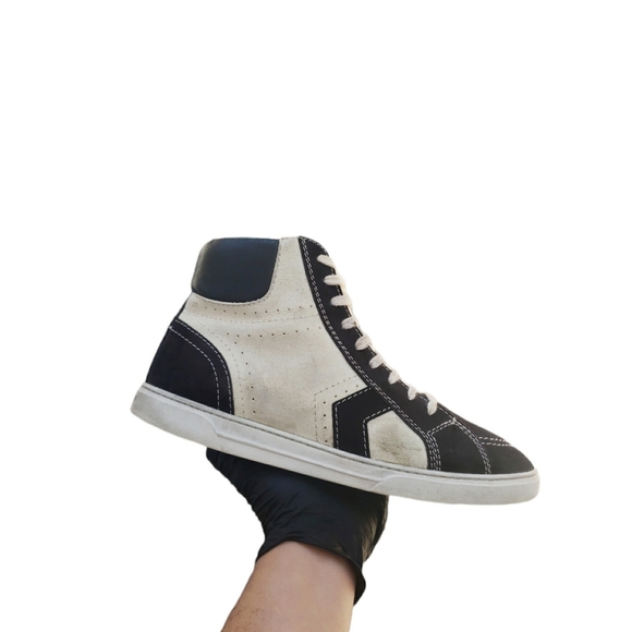 Rare Saint Laurent Paris Leather Suede Anibe Holes Joe High Top Sneakers G485187 - Picture 12 of 16